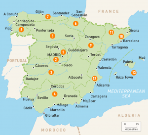 Mappa ta ' NIE Numri fi Spanja