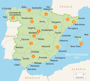 Mappa di NIE Numeri in Spagna