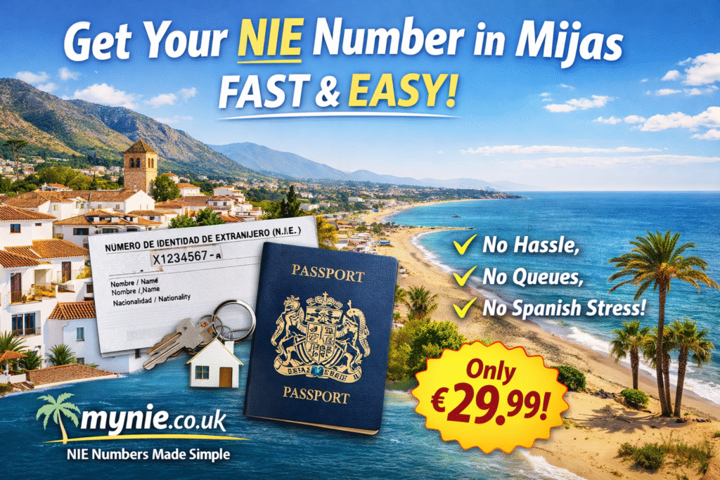 Photo showing guide on how to get a NIE Number in Mijas Malaga